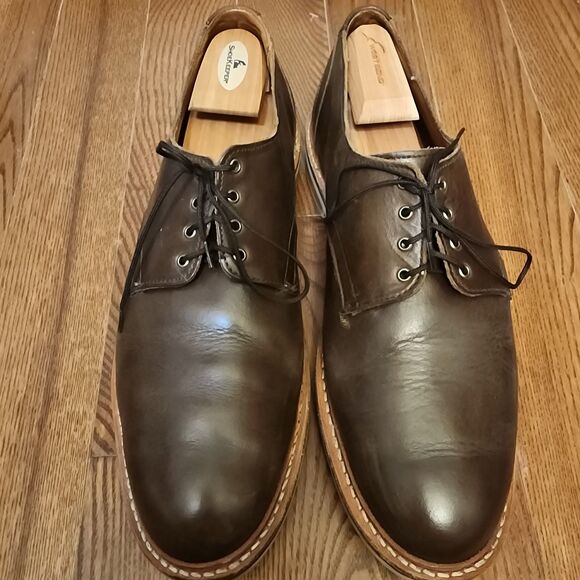 Allen Edmonds Mens 12 D Nomad Derby Shoes Brown Leather Plain Toe Oxford Casual main image 7